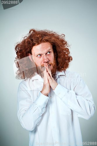 Image of The young man looking aside