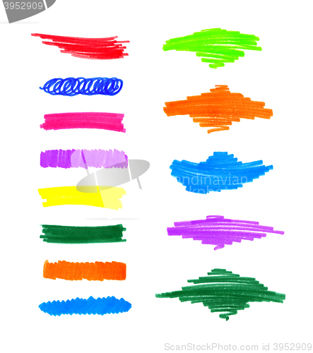 Image of Abstract colorful hand draw elements