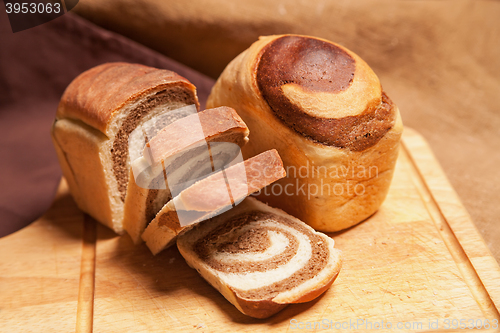 Image of Closeup of traditional Homemade Marble Cake 