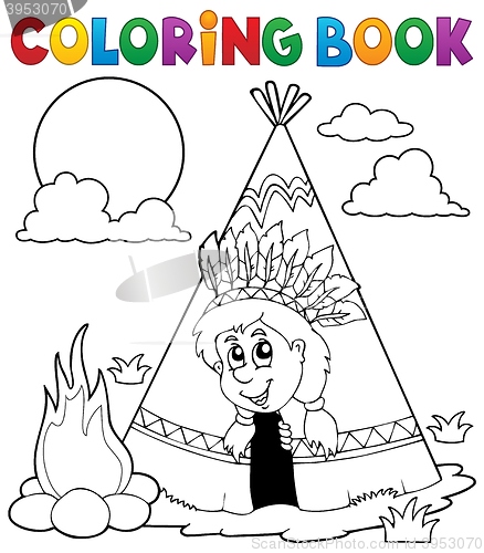 Image of Coloring book Indian theme image 3