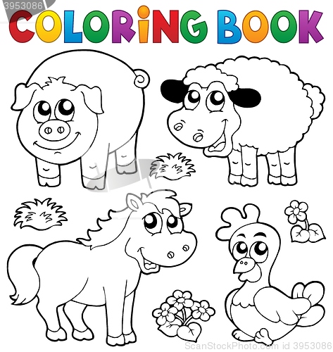 Image of Coloring book with farm animals 5