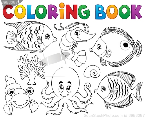 Image of Coloring book marine life theme 2