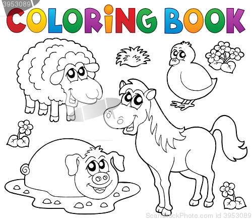 Image of Coloring book with farm animals 4