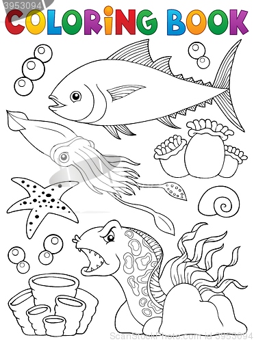 Image of Coloring book marine life theme 1