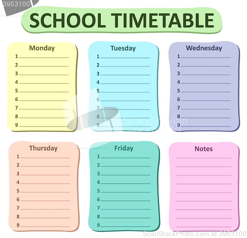 Image of Weekly school timetable theme 1