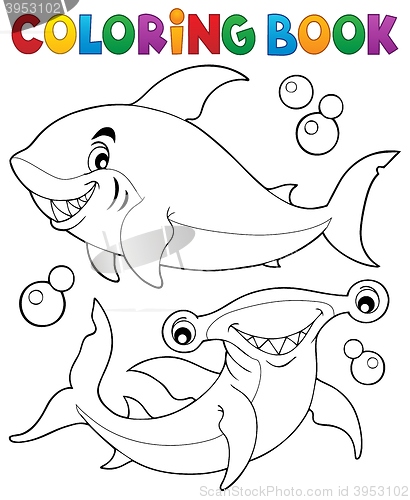 Image of Coloring book with two sharks