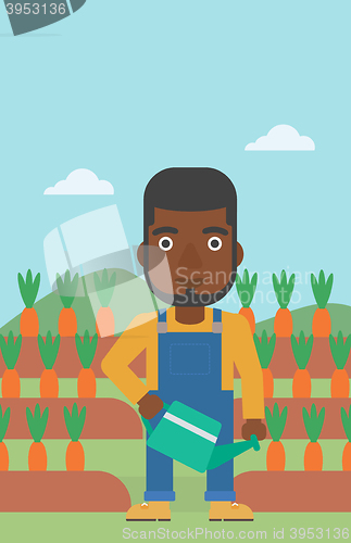 Image of Farmer with watering can.