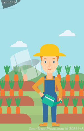 Image of Farmer with watering can.