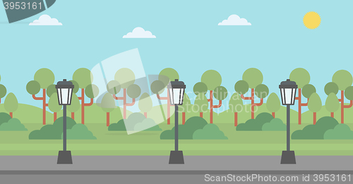 Image of Background of park with streetlight.