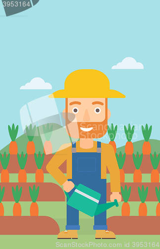 Image of Farmer with watering can.