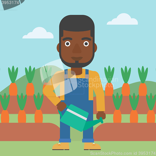 Image of Farmer with watering can.