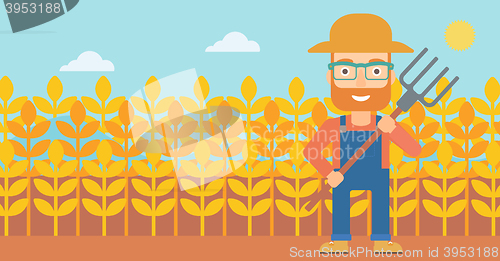 Image of Farmer with pitchfork.