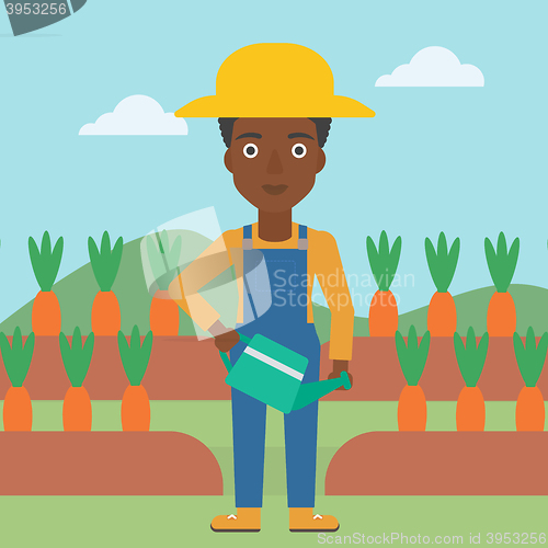 Image of Farmer with watering can.