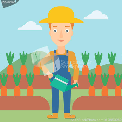 Image of Farmer with watering can.