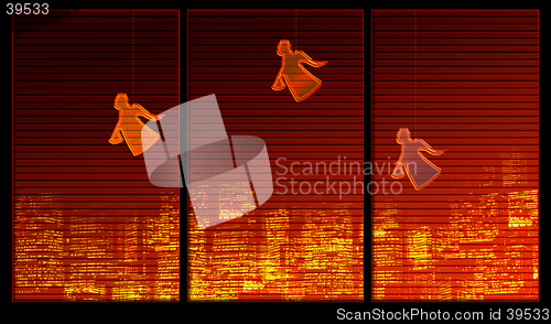 Image of Window background series. Angels on the window