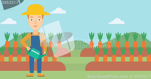 Image of Farmer with watering can.