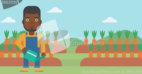 Image of Farmer with watering can.