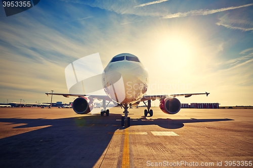 Image of Airplane at the sunrise