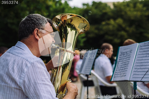 Image of Men play musical instruments