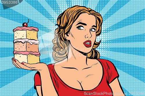 Image of Pop art girl diet cake