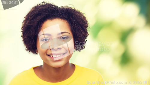 Image of happy african american young woman face