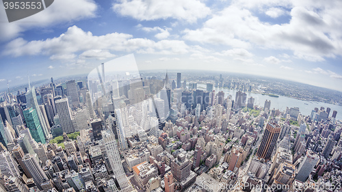 Image of wide angle image of a New York Manhattan