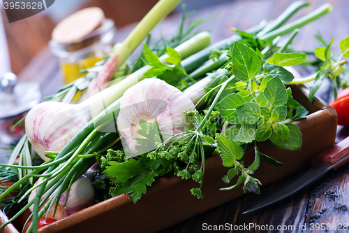 Image of garlic and aroma herb