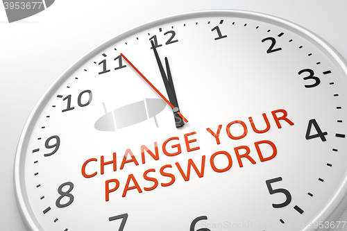 Image of clock with text change your password