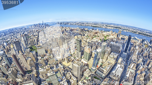 Image of wide angle image of a New York Manhattan