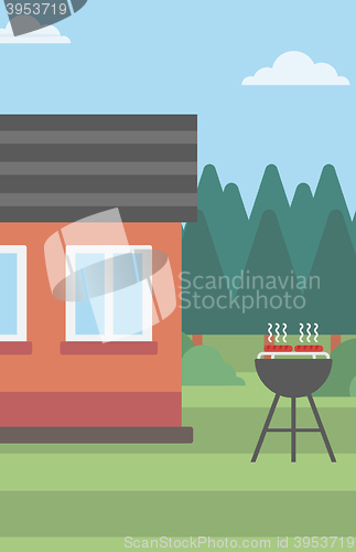 Image of Background of the house with barbecue.