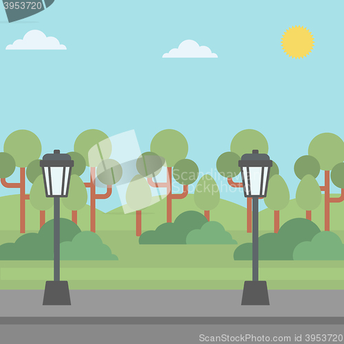 Image of Background of park with streetlight.