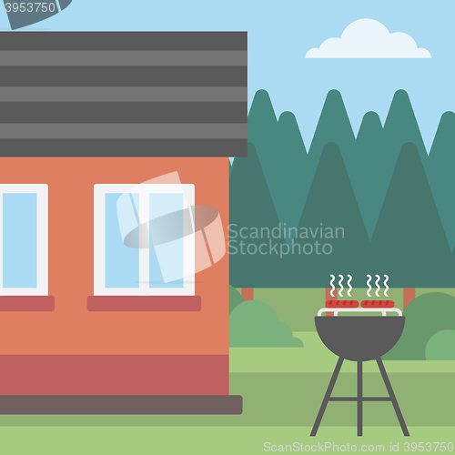 Image of Background of the house with barbecue.