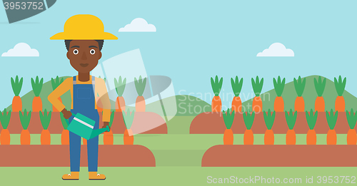 Image of Farmer with watering can.