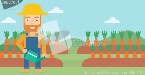 Image of Farmer with watering can.