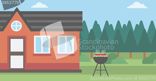 Image of Background of the house with barbecue.
