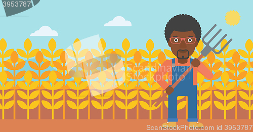 Image of Farmer with pitchfork.