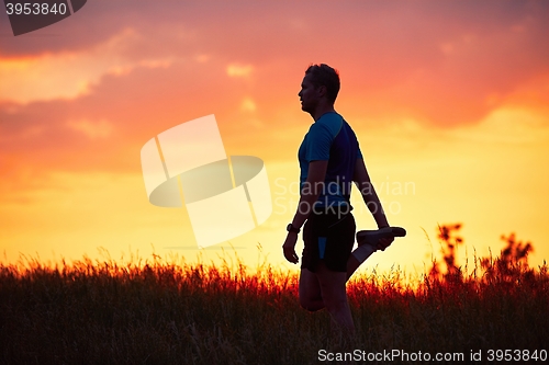 Image of Runner at the sunset