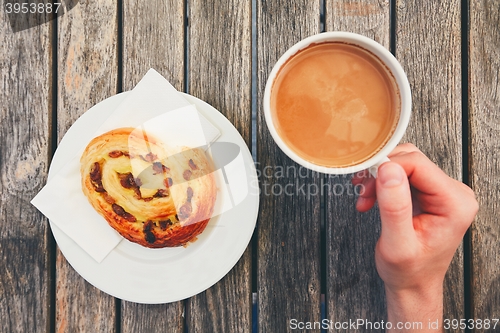 Image of Morning coffee with with sweet pastries