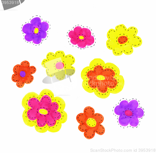 Image of Abstract color flowers