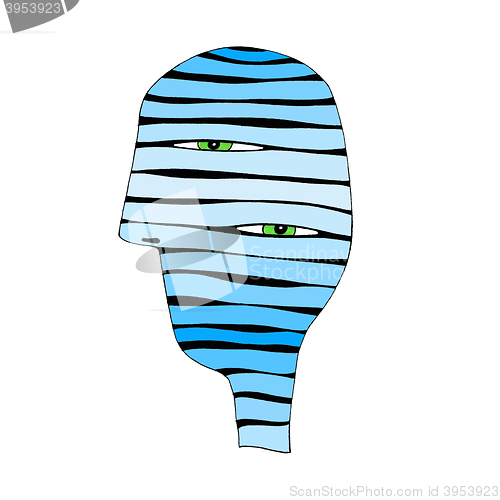 Image of Abstract striped head with two eyes