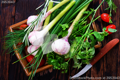 Image of garlic and aroma herb