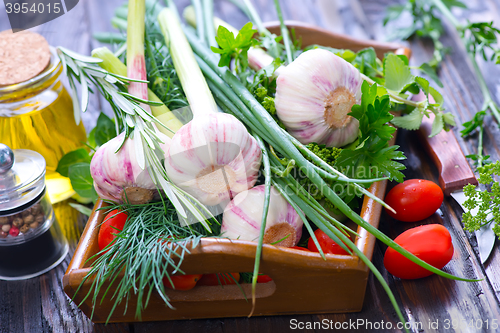 Image of garlic and aroma herb