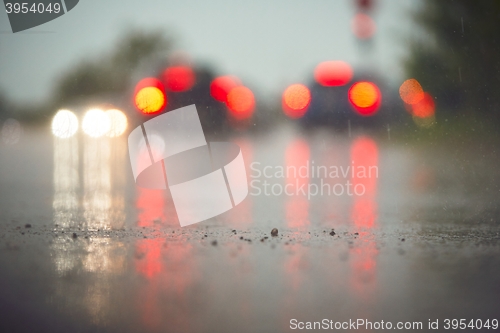 Image of Traffic in rainy day 