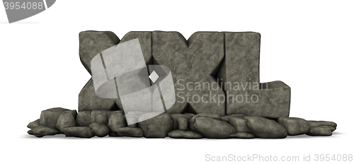 Image of stone letters xxl on white background - 3d rendering