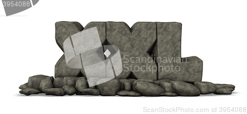 Image of stone letters xxl on white background - 3d rendering