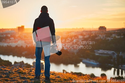 Image of Photographer at the sunrise