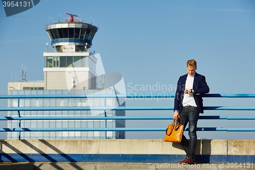 Image of Handsome man at the airport