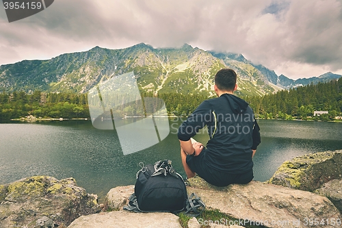 Image of Traveler in the mountains