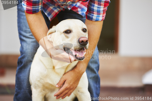 Image of Man with his dog