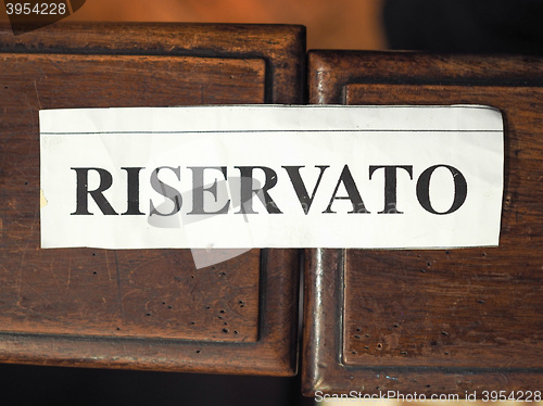 Image of Riservato (Reserved) sign